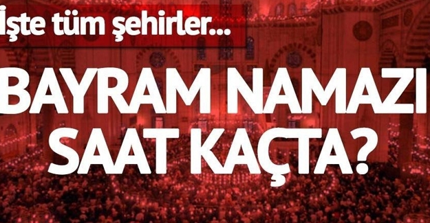 Kurban bayramı namaz saatleri