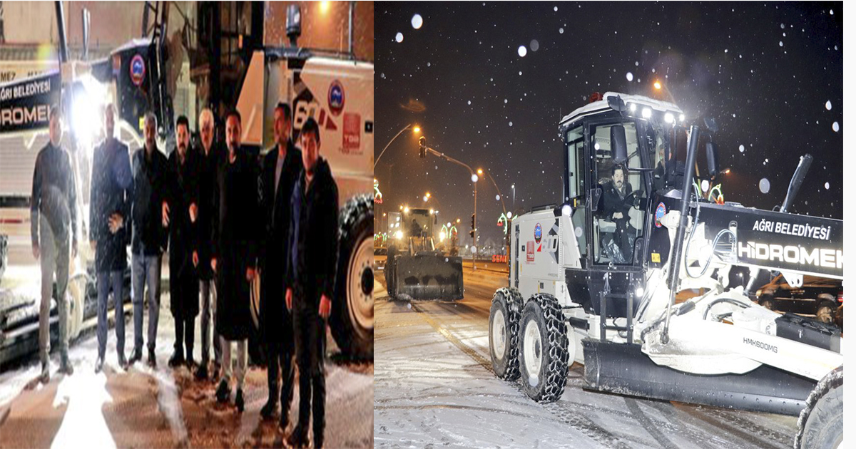 Ağrı Belediye Başkanı Savcı Sayan’ın Gece Boyunca ”Kar Temizleme” Mesaisi