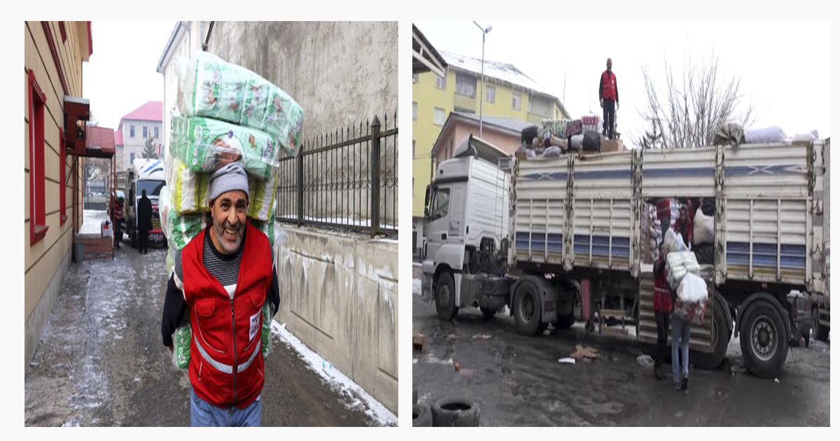 Ağrı’da  Depremzedeler İçin Toplanan Yardımlar Yola Çıktı