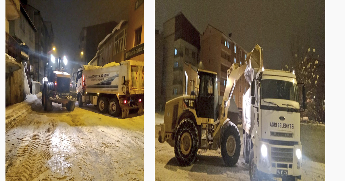 Ağrı  Belediyesinin Kar Temizleme Çalışmaları Devam Ediyor