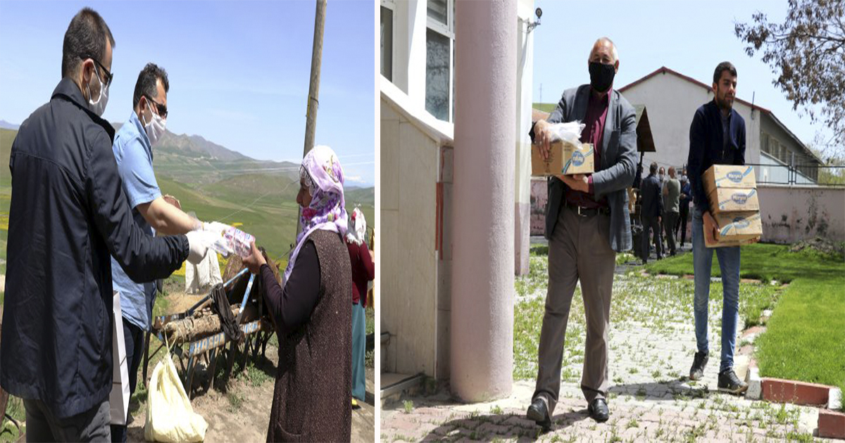 Ağrı-Tutak’ta Vefa ekibi en ücra köylerde maske ve sabun dağıtıyor