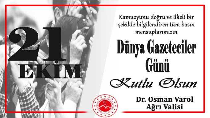 VALİ DR. OSMAN VAROL’UN 21 EKİM DÜNYA GAZETECİLER GÜNÜ MESAJI