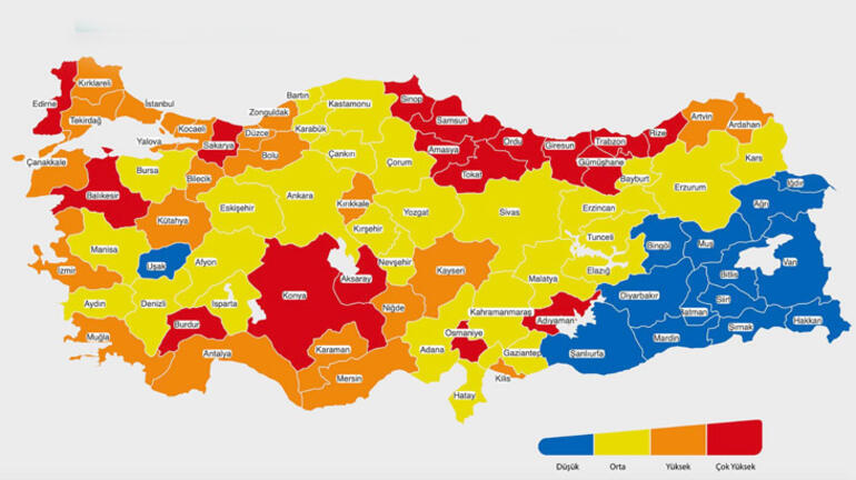 Sağlık Bakanı Fahrettin Koca’nın açıkladığı (Covid-19) haritası korkuttu