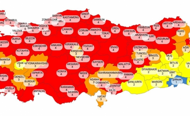 Türkiye Kırmızıya Döndü, İşte Yeni Koronavirüs Risk Haritası