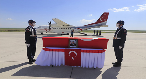 Ağrı Şehidini Düzenlenen Törenle Ankara’ya Uğurladı