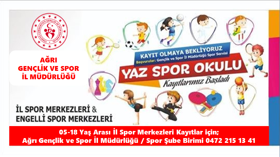 Ağrıda Yaz Spor Okulları Kayıtları Başladı