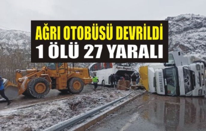 Ağrı’nın Yolcu Otobüsü Devrildi!