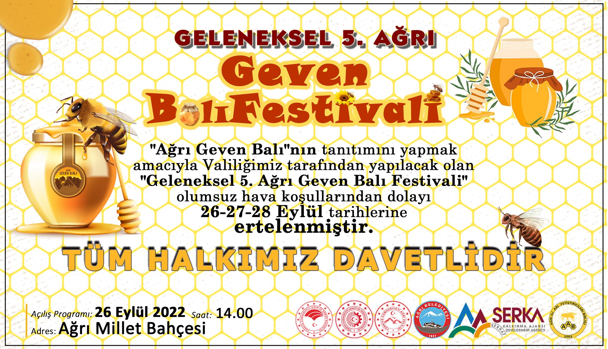 Geleneksel 5. Ağrı Geven Balı Festivali ertelendi!