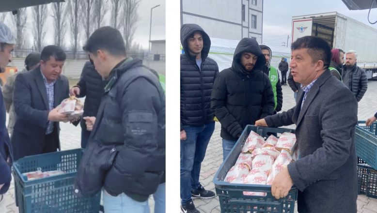 Diyadin Belediyesi eski Başkanı Salih Yaşar’dan, depremzedelere  yemek ikramı
