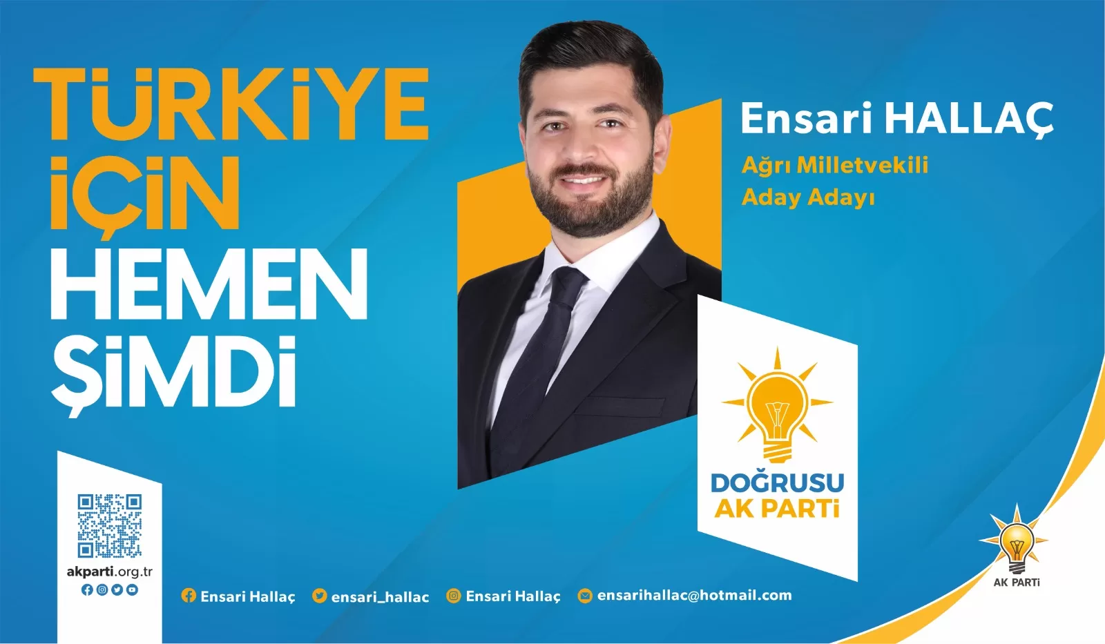 Ensari Hallaç, AK Parti Ağrı Milletvekili Aday Adayı oldu!