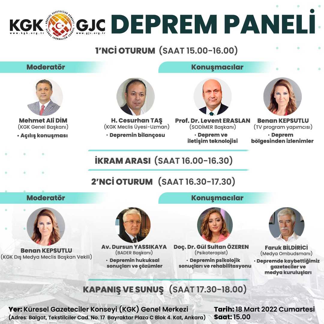 KGK, ‘Deprem Paneli’ düzenliyor