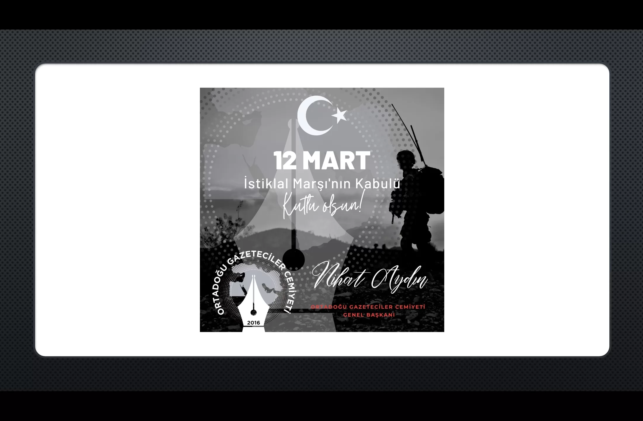 OGC Genel Başkanı Aydın’dan 12 Mart İstiklal Marşı’nın Kabulü ve Mehmet Akif Ersoy’u Anma Günü Mesajı