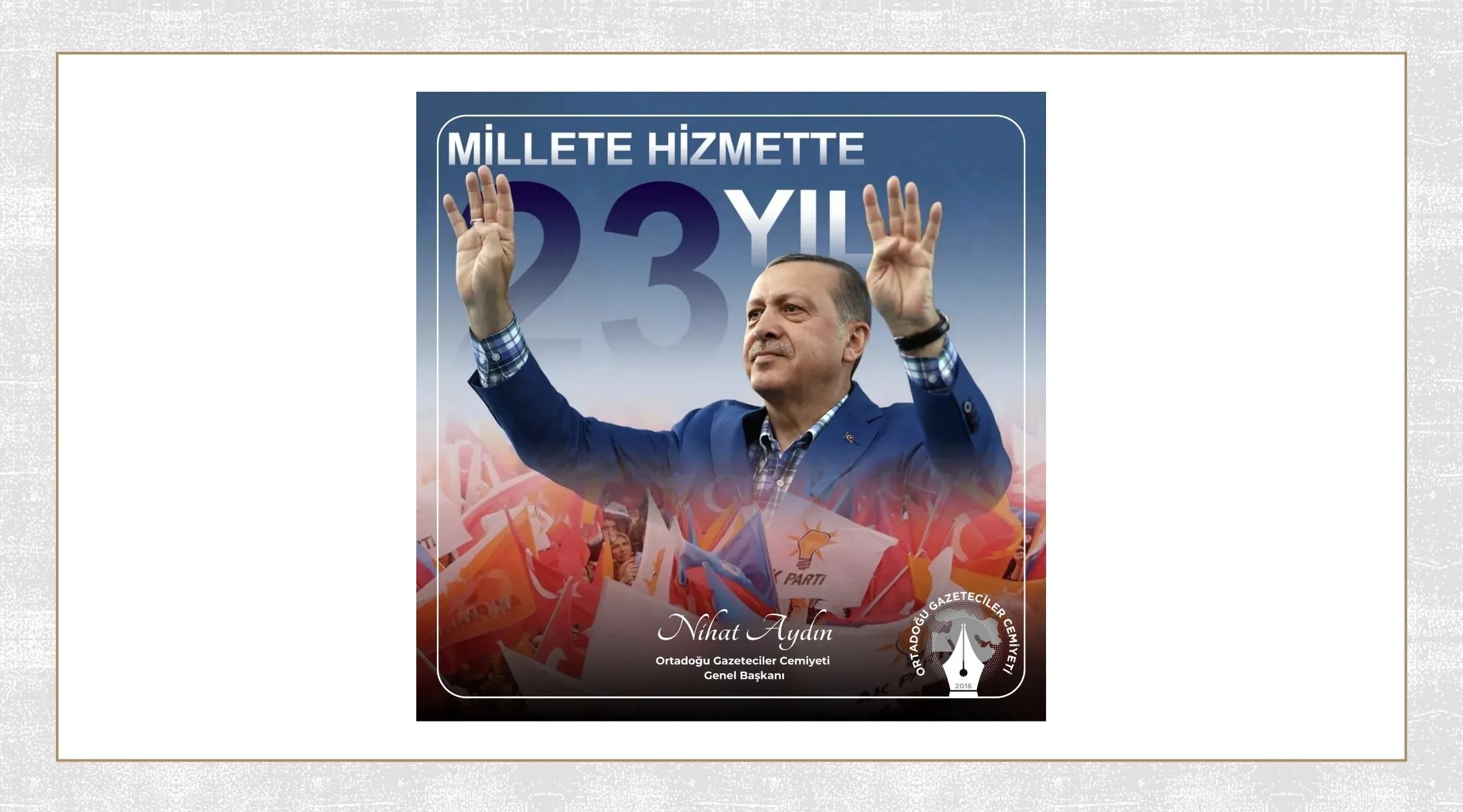 OGC Genel Başkanı Aydın, AK Parti’nin 23. kuruluş yıl dönümünü kutladı