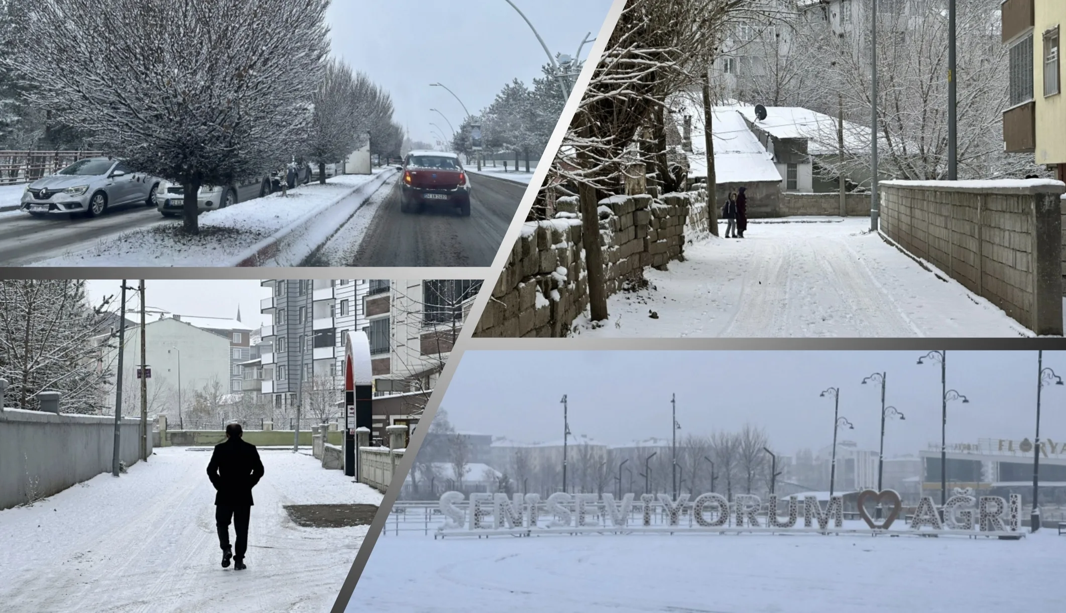 Ağrı, bembeyaz manzaraya uyandı!