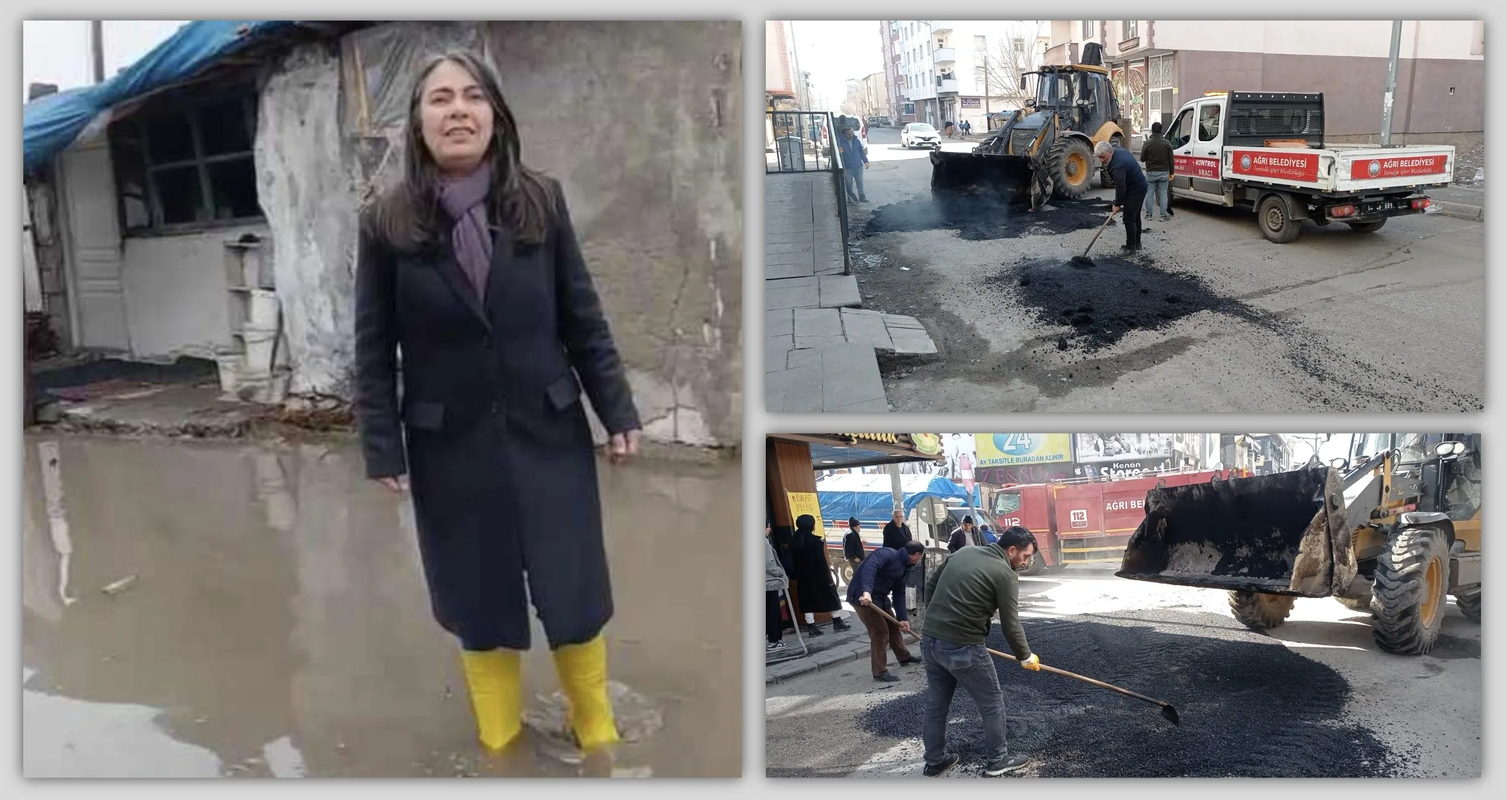 Ağrı Belediye Başkanı Aras önderliğinde yollara yama yapıldı!