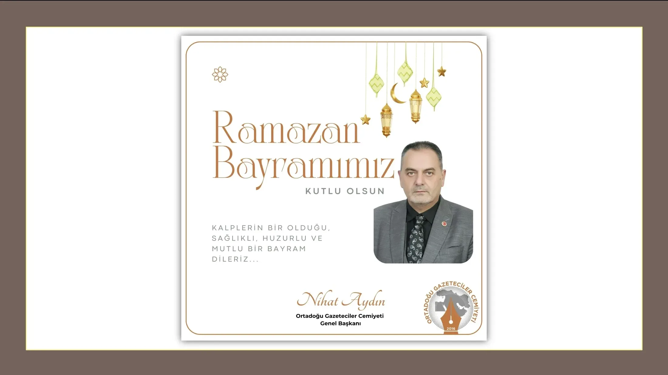 OGC Genel Başkanı Nihat Aydın’ın Ramazan Bayramı mesajı